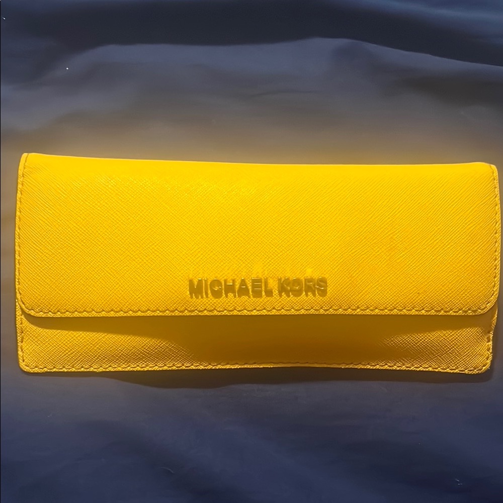 Michael Kors Yellow Saffiano Leather Clutch